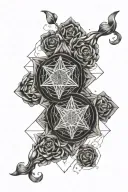 geomtric metatron sacred geometry, taurus zodiac sign, pisces zodiac sign tattoo design idea