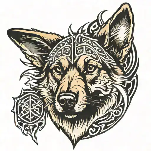 German Shepard stark sigil tattoo tattoo design idea