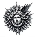 apollo lyre sun tattoo design idea