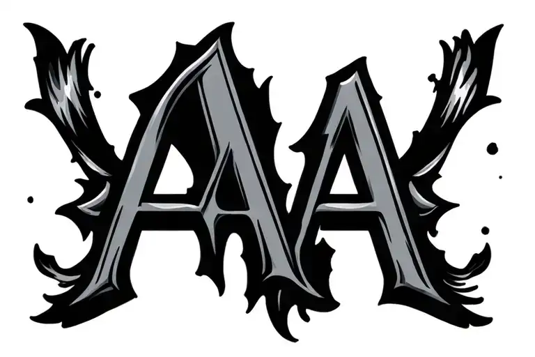 "AAA" letters A tattoo design idea