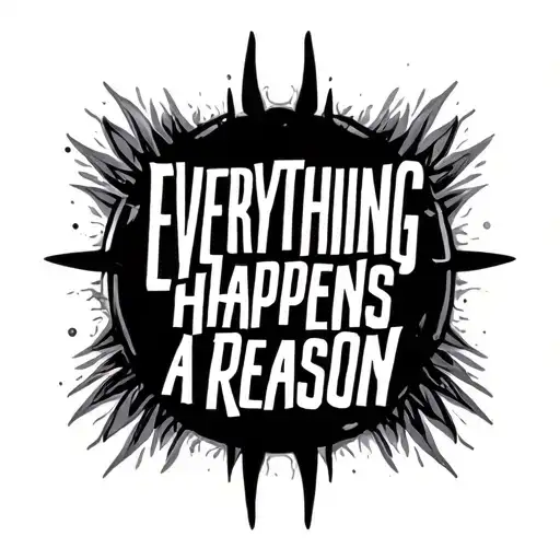 Symbol Everything Happens A Reason tattoo design idea