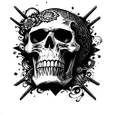skull harley davidson tattoo design idea