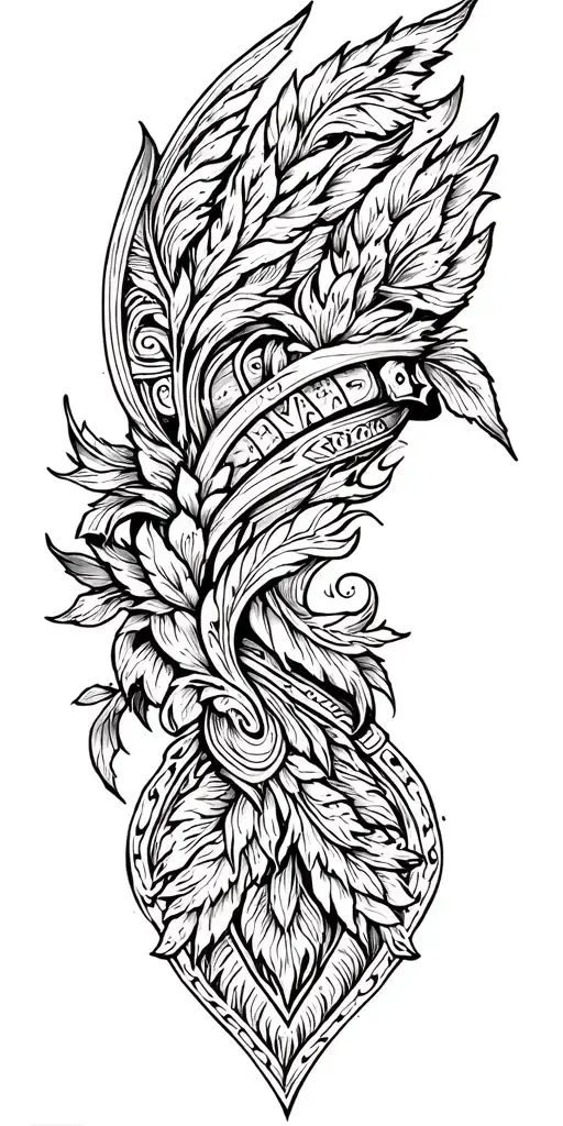 Incorporate leather tooling patterns into a western tattoo design tattoo design idea