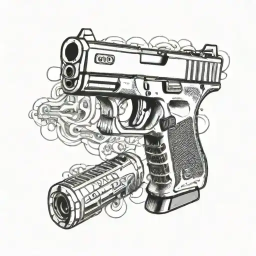 Glock 9mm gun tattoo design idea