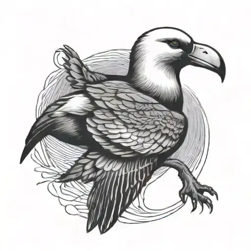 albatross bird, "exile" tattoo design idea