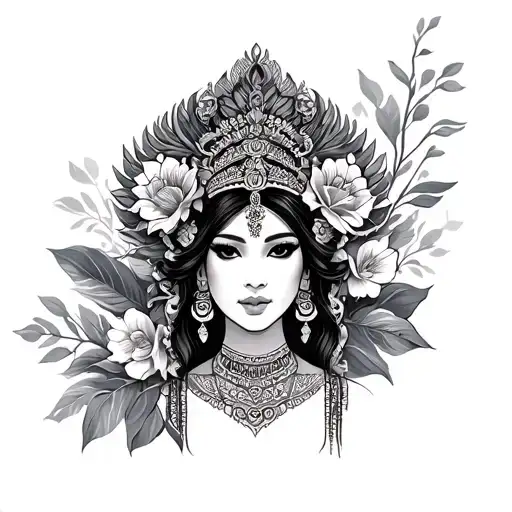 Balinese princess tattoo design idea