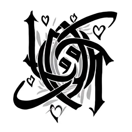 zara my love in Arabic calligraphy style tattoo design idea