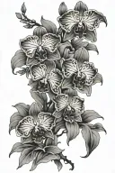 japanese orchids with tiger black and red ink tattoo tattoo design idea