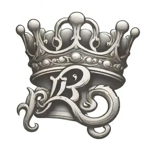 Letter B crown tattoo design idea