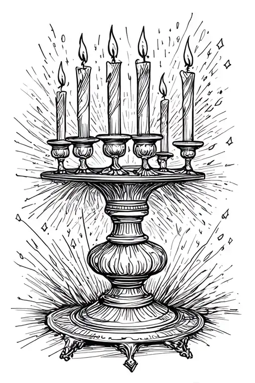 candlestick with sparkles tattoo design idea