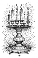 candlestick with sparkles tattoo design idea