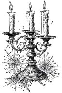 candlestick with sparkles tattoo design idea