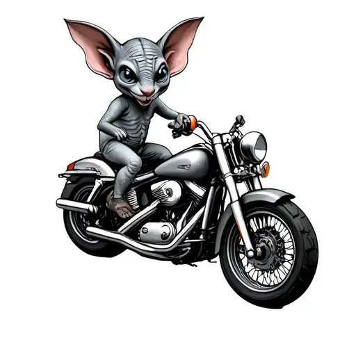 Pinky and brain on a motorcycle tattoo design idea