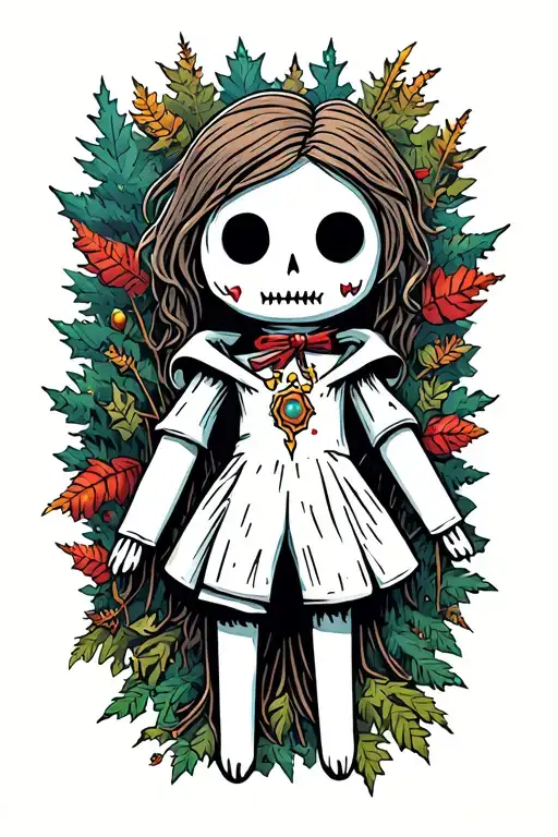 voodoo doll with pins forest Harry Potter tattoo design idea