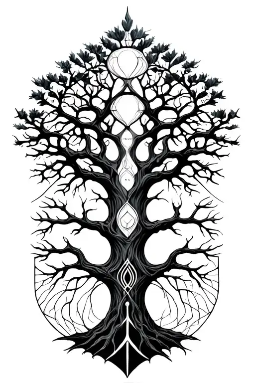 Half Dead Tree of life tattoo tattoo design idea
