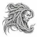 Dread lock tattoo design idea