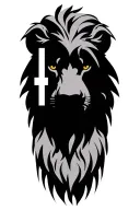 lion head with Christian flag tattoo design idea