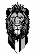 lion head with Christian flag tattoo design idea