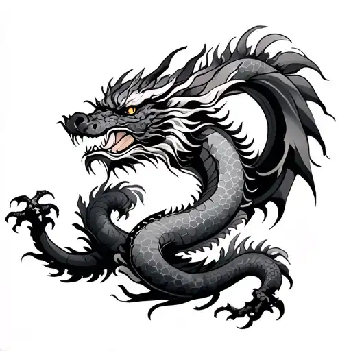korean sleeve dragon tattoo design idea