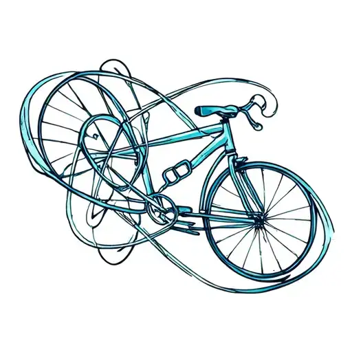 Atoms with a bicycle link, an infinite sign, an Australian star, a vinyl tattoo design idea