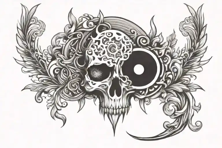 men's tattoo in scandinavian style of realism and graphics tattoo design idea