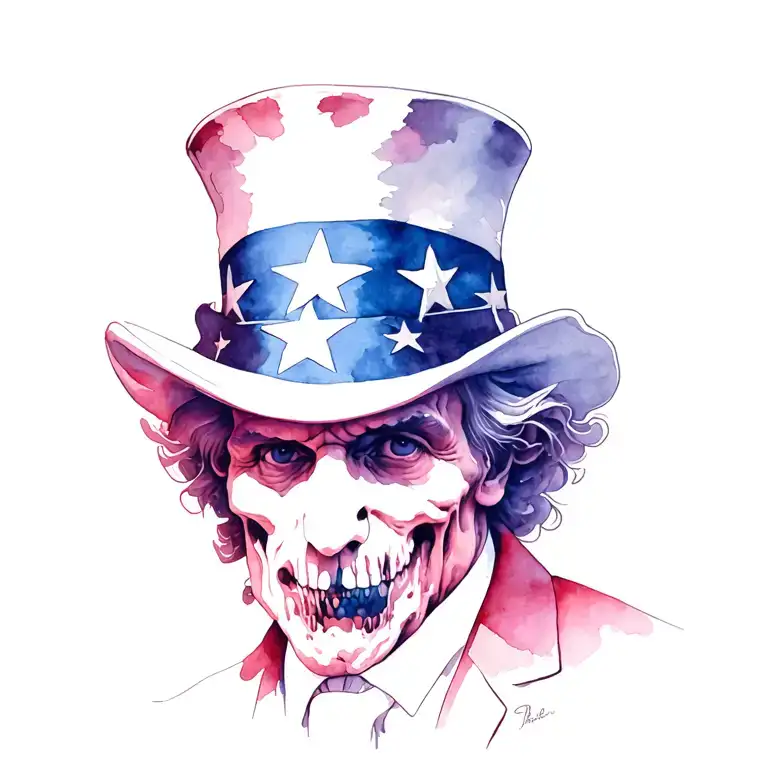 zombified Uncle Sam tattoo design idea
