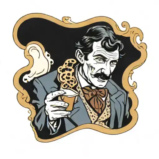 Sherlock Holmes with Milk and Cookies tattoo design idea