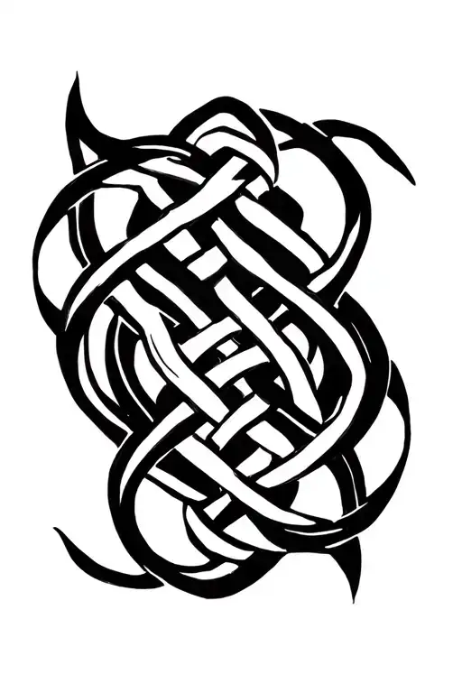 witches knot intertwined tattoo design idea