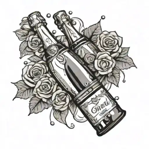 Champagne and disco tattoo design idea