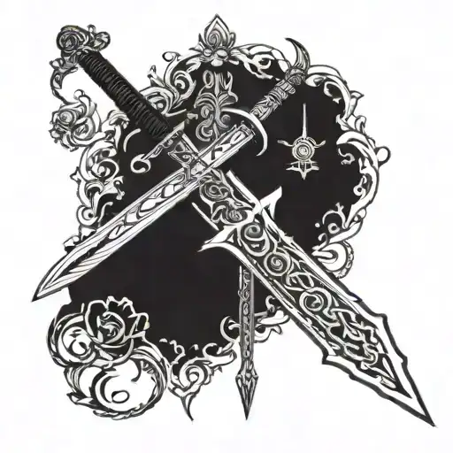 date of birth and sword tattoo tattoo design idea