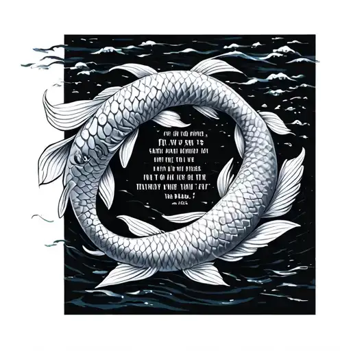 bible verse Isaiah 43:2 with koi fish tattoo design idea