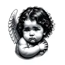 Black Baby Angel tattoo design idea