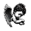 Black Baby Angel tattoo design idea