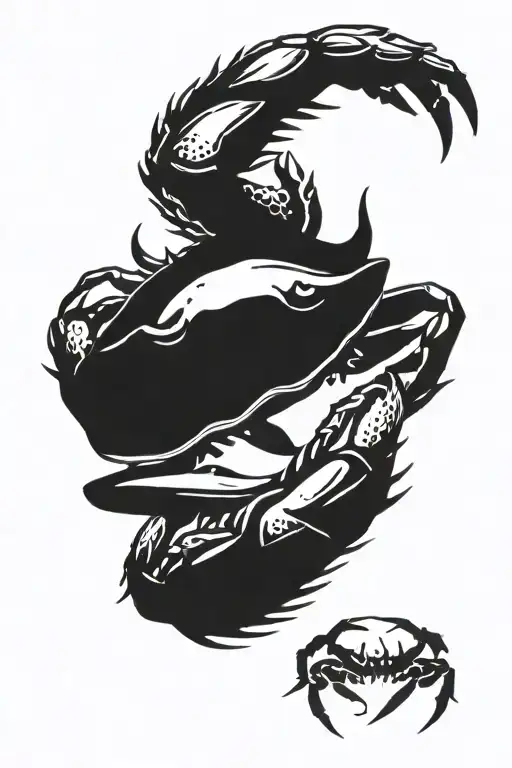 crab+perserverance+courage tattoo design idea