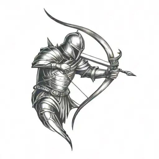 medievel knight archer tattoo design idea
