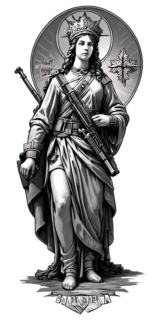 canadian armed forces and saint barbara patron of artillery tattoo design idea