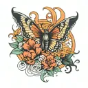 butterfly phoenix tattoo design idea