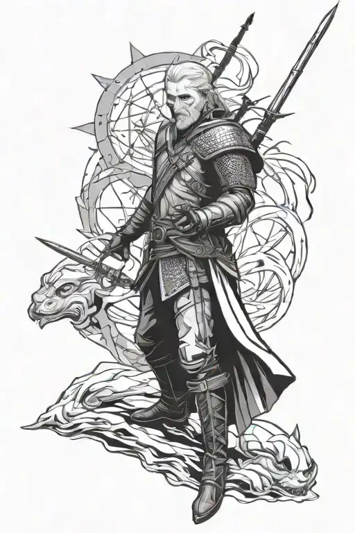 the witcher harry potter star wars marvel tattoo design idea