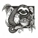 a tattoo representing gluttony and sloth  tattoo design idea