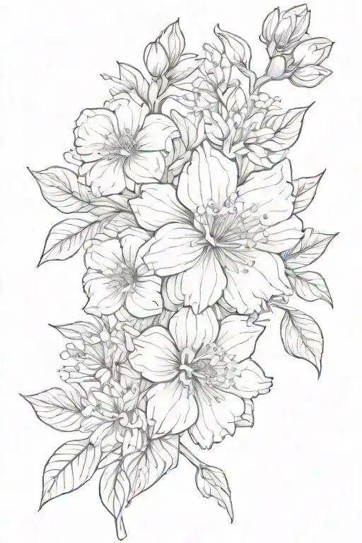March January September march birth flower tattoo design idea