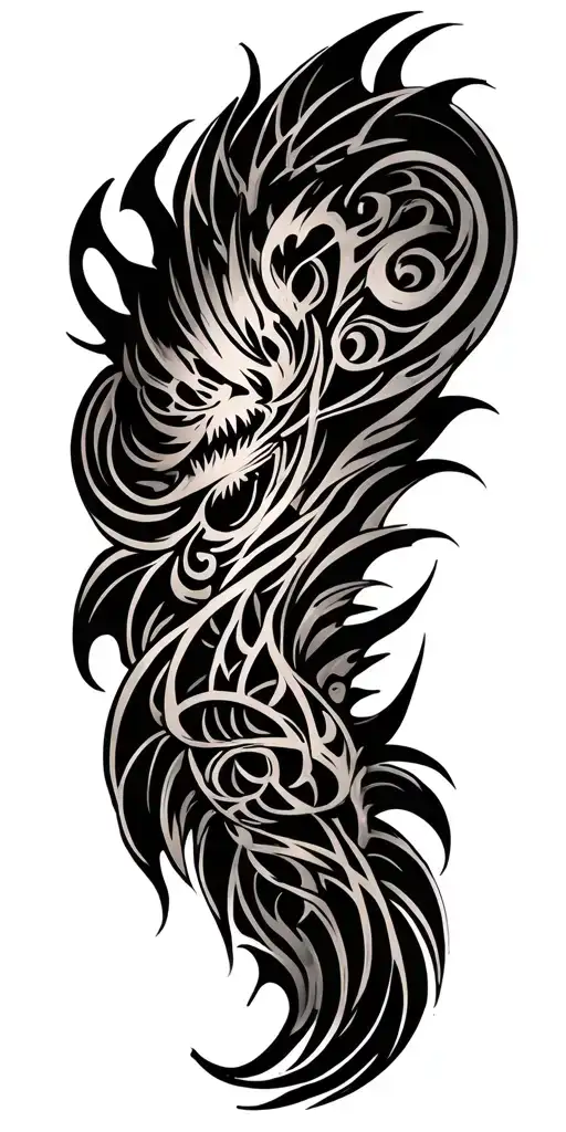 tribal design inspired by paul booth tattoo design idea