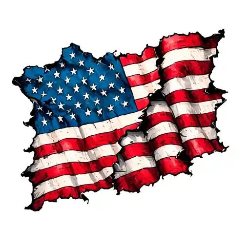 torn american flag sleeve tattoo tattoo design idea