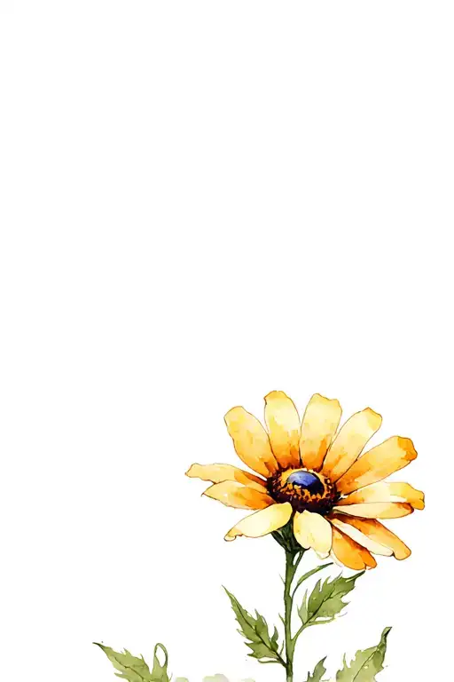 black eye susan flower tattoo design idea