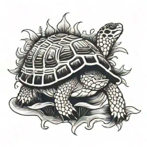 turtle and seaweed back tattoo tattoo design idea