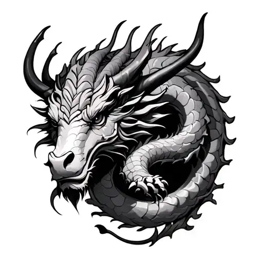 Taurus and Dragon tattoo design idea