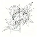 cybersigilism flash tattoo stipple dot work futuristic tattoo design idea