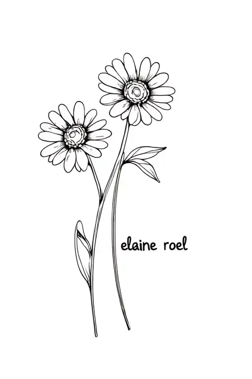 "elaine roel" daisy flower tattoo design idea