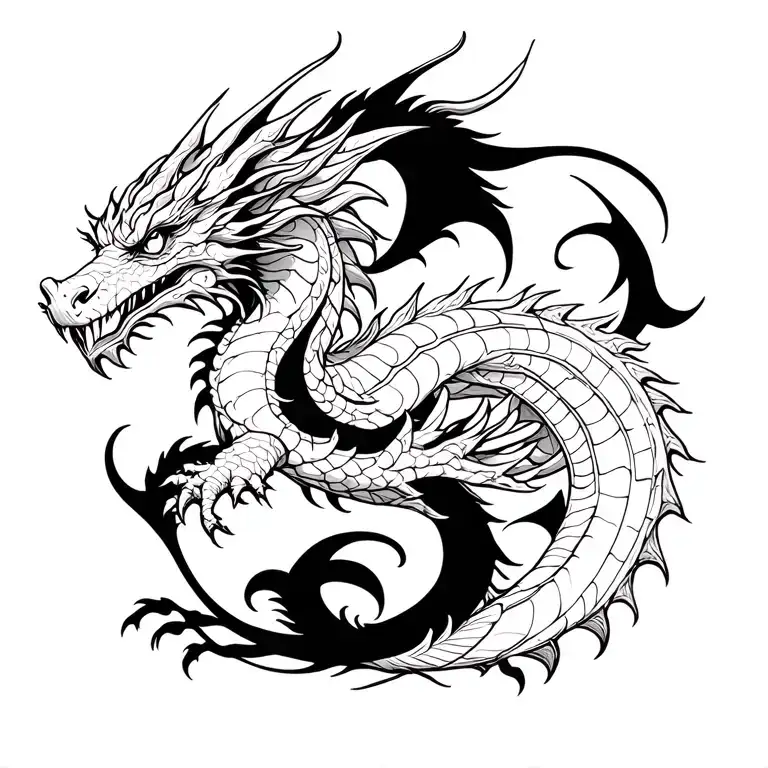 dragon language simbels tattoo design idea