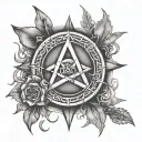 Witchcraft signs tattoo design idea