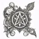 Witchcraft signs tattoo design idea
